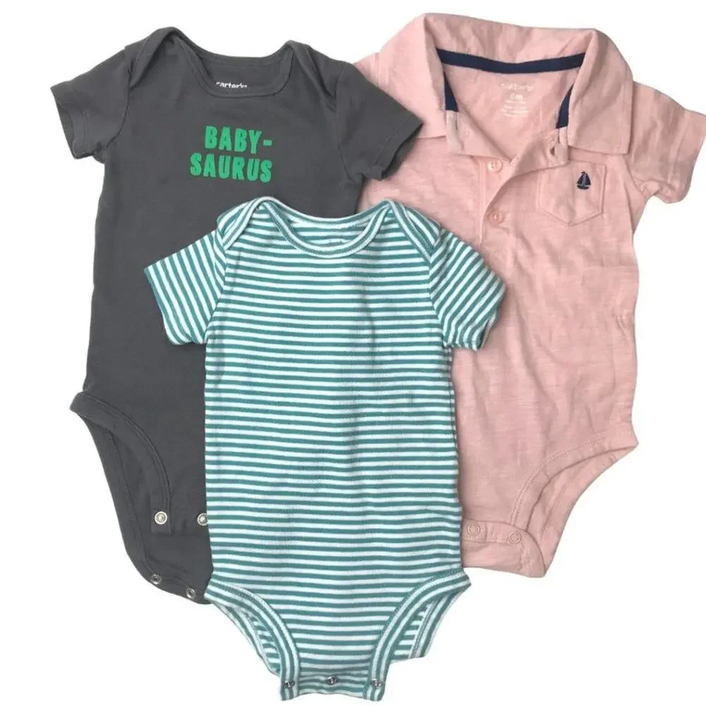 Carter's Set of 3 Short Sleeve Onesies. Size 6M